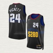 Maglia Jalen Pickett NO 24 Denver Nuggets Citta 2023-24 Nero