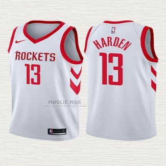 Maglia James Harden NO 13 Bambino Houston Rockets Association 2017-18 Bianco