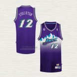 Maglia John Stockton NO 12 Utah Jazz Throwback Viola