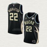 Maglia Khris Middleton NO 22 Milwaukee Bucks Statement 2022-23 Nero