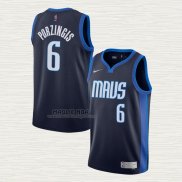 Maglia Kristaps Porzingis NO 6 Dallas Mavericks Earned 2020-21 Blu