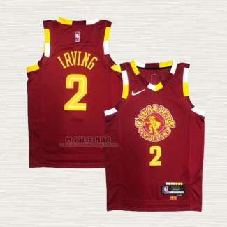 Maglia Kyrie Irving NO 2 Cleveland Cavaliers Citta Rosso