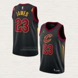 Maglia LeBron James NO 23 Cleveland Cavaliers Statement 2020-21 Nero