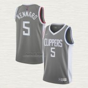 Maglia Luke Kennard NO 5 Los Angeles Clippers Earned 2020-21 Grigio