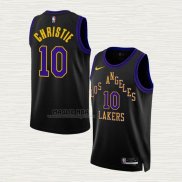 Maglia Max Christie NO 10 Los Angeles Lakers Citta 2023-24 Nero