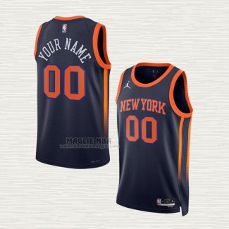 Maglia New York Knicks Personalizzate Statement 2022-23 Nero