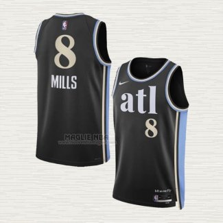 Maglia Patty Mills NO 8 Atlanta Hawks Citta 2023-24 Nero