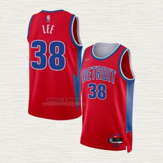 Maglia Saben Lee NO 38 Detroit Pistons Citta 2021-22 Rosso