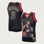 Maglia Allen Iverson NO 3 Philadelphia 76ers Throwback Slam Nero