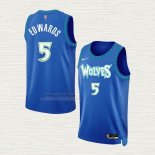 Maglia Anthony Edwards NO 5 Minnesota Timberwolves Citta Blu