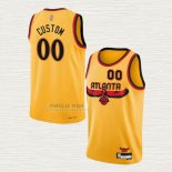 Maglia Atlanta Hawks Personalizzate Citta 2021-22 Giallo