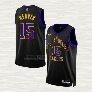 Maglia Austin Reaves NO 15 Los Angeles Lakers Citta 2023-24 Nero