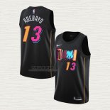 Maglia Bam Adebayo NO 13 Miami Heat Citta 2021-22 Nero