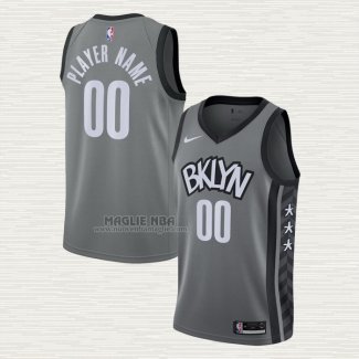 Maglia Brooklyn Nets Personalizzate Statement 2019-20 Grigio