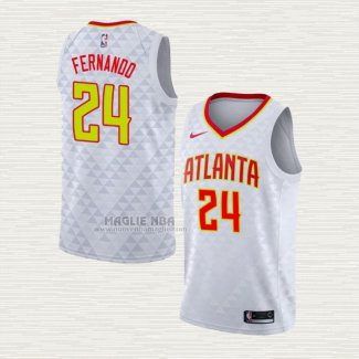 Maglia Bruno Fernando NO 24 Atlanta Hawks Association Bianco