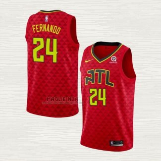 Maglia Bruno Fernando NO 24 Atlanta Hawks Statement Rosso