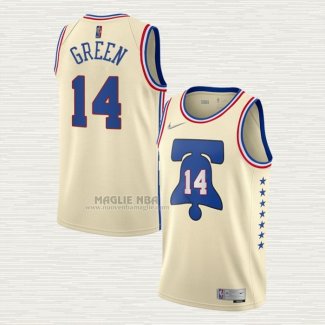 Maglia Danny Green NO 14 Philadelphia 76ers Earned 2020-21 Crema