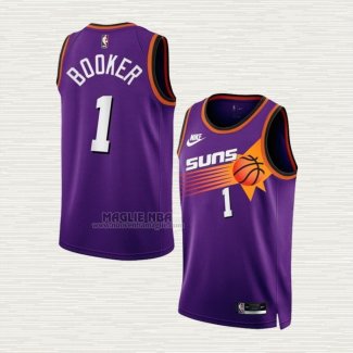 Maglia Devin Booker NO 1 Phoenix Suns Classic 2022-23 Viola