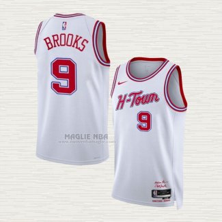 Maglia Dillon Brooks NO 9 Houston Rockets Citta 2023-24 Bianco