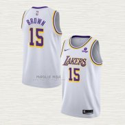 Maglia Jabari Brown NO 15 Los Angeles Lakers Association 2021-22 Bianco