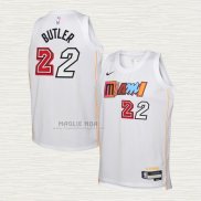 Maglia Jimmy Butler NO 22 Bambino Miami Heat Citta 2022-23 Bianco