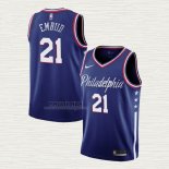 Maglia Joel Embiid NO 21 Philadelphia 76ers Citta 2019-20 Blu