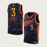 Maglia Josh Giddey NO 3 Oklahoma City Thunder Citta 2023-24 Nero