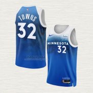 Maglia Karl-Anthony Towns NO 32 Minnesota Timberwolves Citta 2023-24 Blu