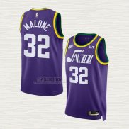 Maglia Karl Malone NO 32 Utah Jazz Classic 2023-24 Viola