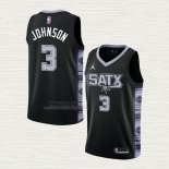 Maglia Keldon Johnson NO 3 San Antonio Spurs Statement 2022-23 Nero