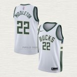 Maglia Khris Middleton NO 22 Milwaukee Bucks Association Bianco