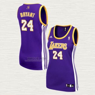 Maglia Kobe Bryant NO 24 Donna Los Angeles Lakers Viola