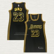 Maglia Lebron James NO 23 Donna Los Angeles Lakers Nero