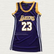 Maglia Lebron James NO 23 Donna Los Angeles Lakers Viola