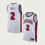 Maglia Lonzo Ball NO 2 Chicago Bulls Citta 2022-23 Bianco