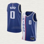 Maglia Malik Monk NO 0 Sacramento Kings Citta 2023-24 Blu