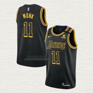 Maglia Malik Monk NO 11 Los Angeles Lakers Mamba 2021-22 Nero