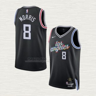 Maglia Marcus Morris Sr. NO 8 Los Angeles Clippers Citta 2022-23 Nero