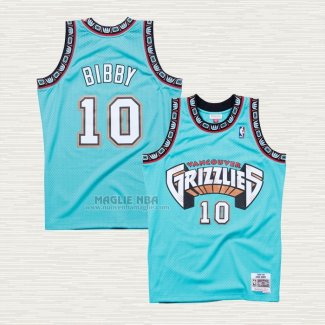 Maglia Mike Bibby NO 10 Memphis Grizzlies Hardwood Classics Throwback Verde