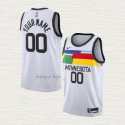 Maglia Minnesota Timberwolves Personalizzate Citta 2022-23 Bianco