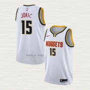 Maglia Nikola Jokic NO 15 Denver Nuggets Association 2018-19 Bianco