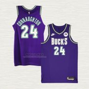 Maglia Pat Connaughton NO 24 Milwaukee Bucks Classic 2022-23 Viola