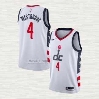 Maglia Russell Westbrook NO 4 Washington Wizards Citta 2020-21 Bianco