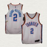 Maglia Shai Gilgeous-Alexander NO 2 Oklahoma City Thunder Association Autentico Bianco