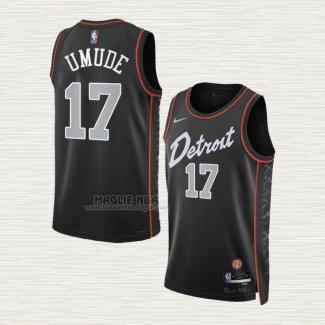 Maglia Stanley Umude NO 17 Detroit Pistons Citta 2023-24 Nero