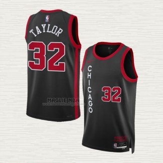 Maglia Terry Taylor NO 32 Chicago Bulls Citta 2023-24 Nero