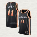 Maglia Trae Young NO 11 Atlanta Hawks Citta 2022-23 Nero