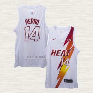 Maglia Tyler Herro NO 14 Miami Heat Fashion Royalty Bianco