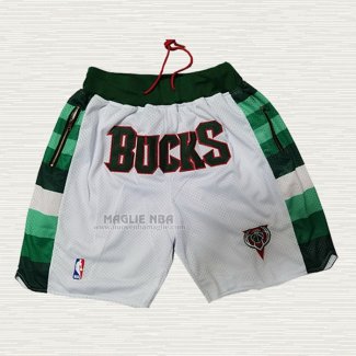 Pantaloncini Milwaukee Bucks Bianco