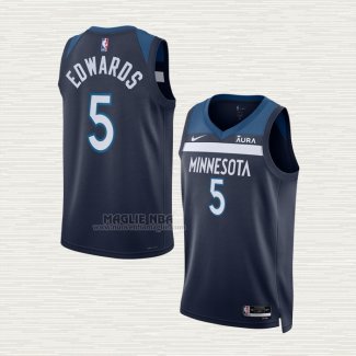 Maglia Anthony Edwards NO 5 Minnesota Timberwolves Icon Blu